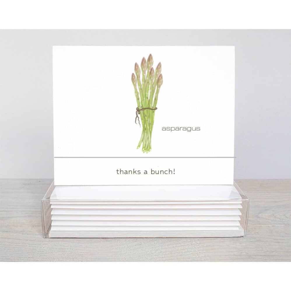 asparagus thank you with the saying...thanks a bunch on a top fold design