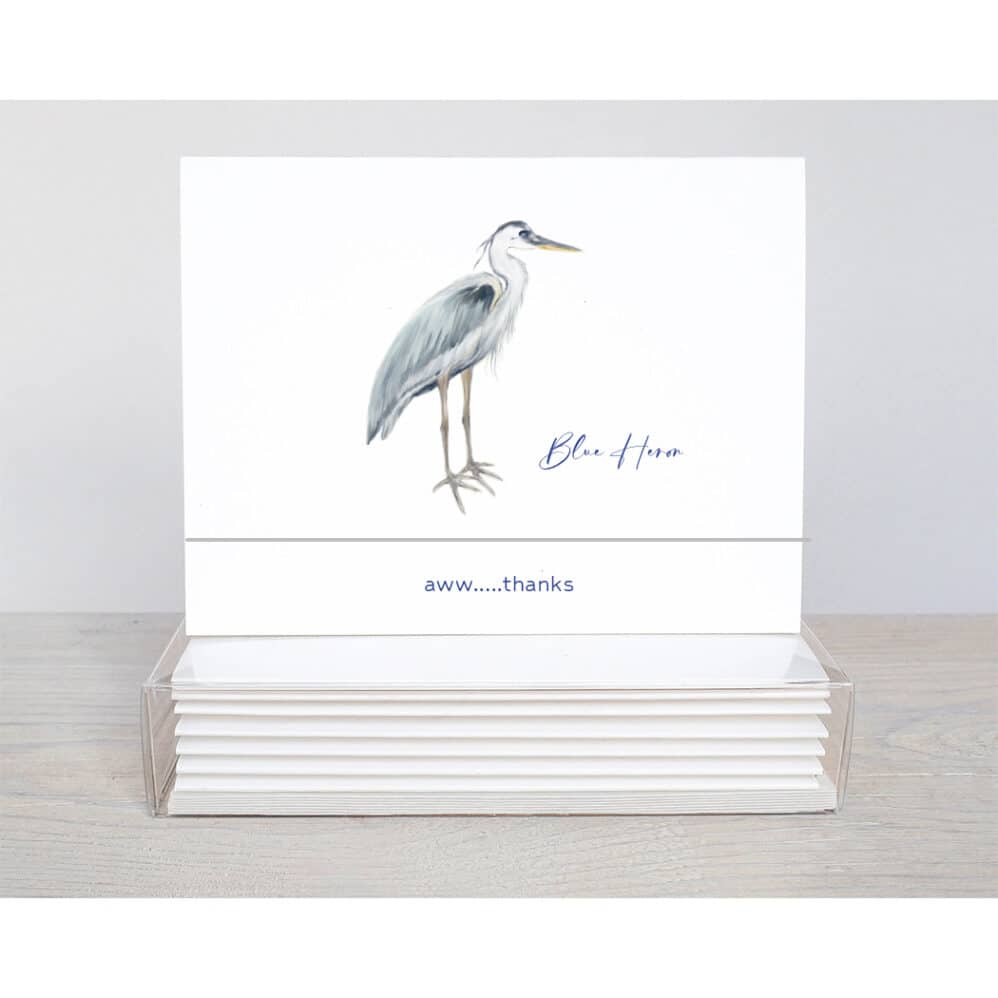 blue heron aww thanks note card