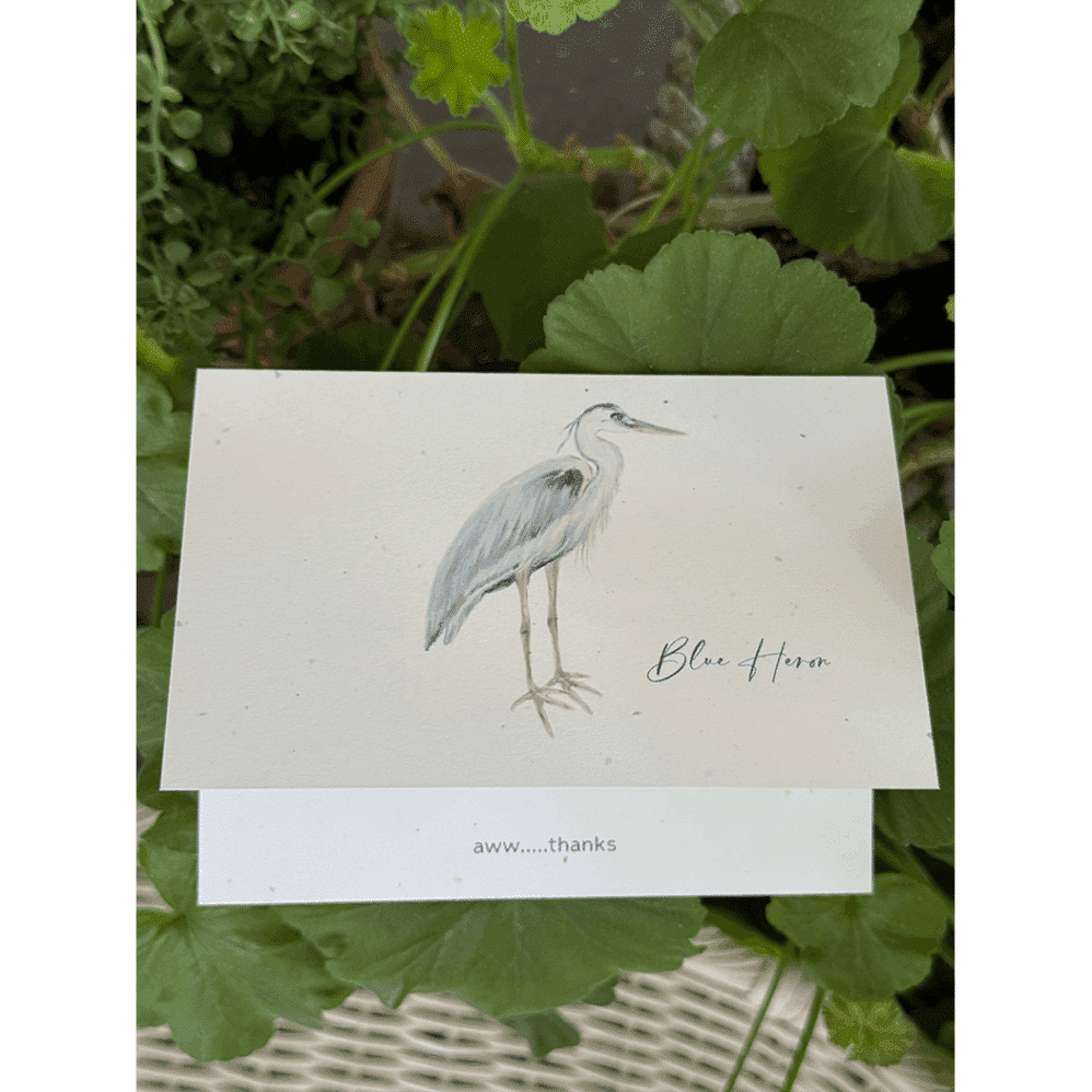 blue heron thank you note