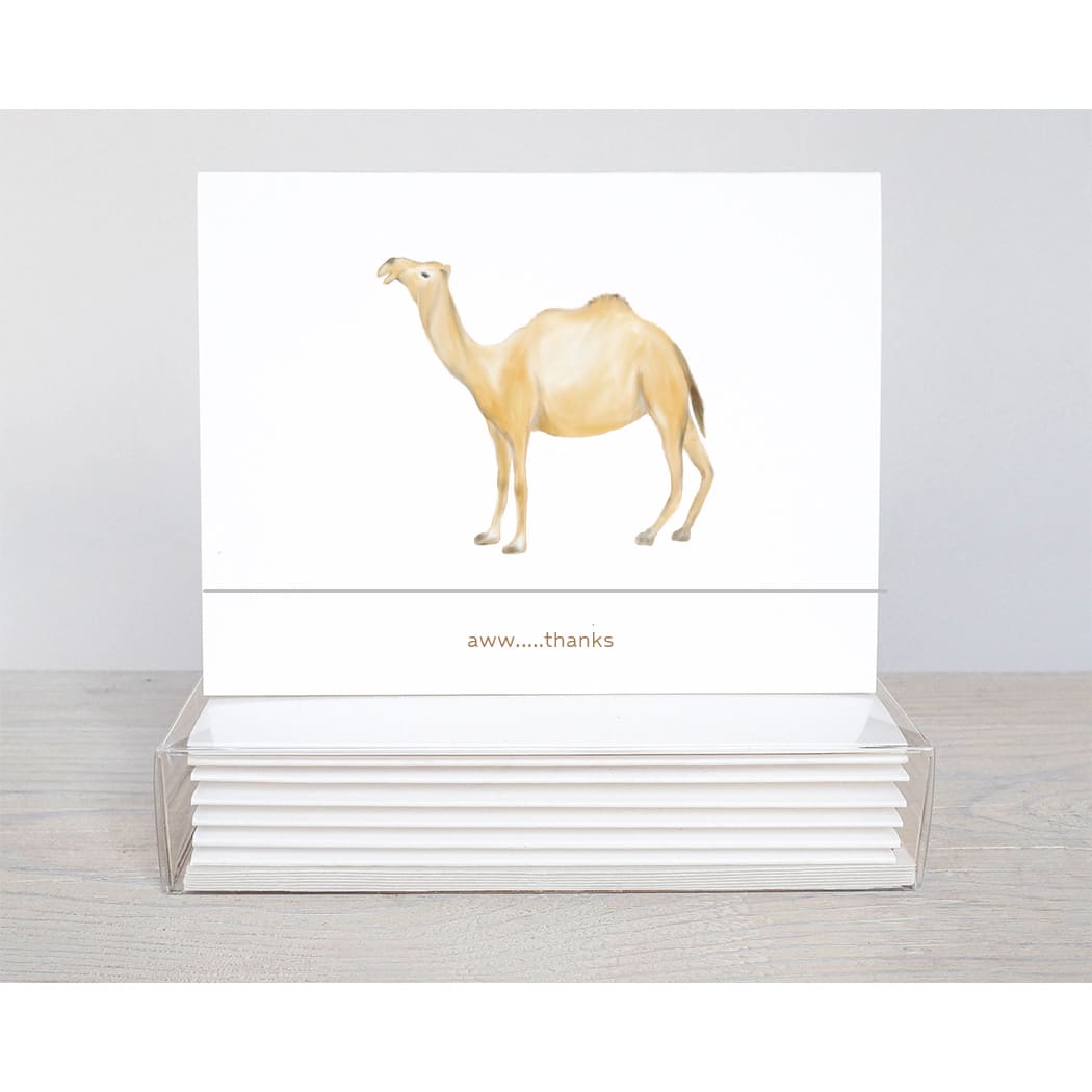 camel 'aww thanks' note card