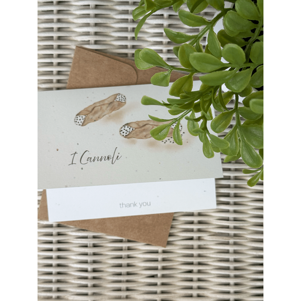 cannoli thank you note card