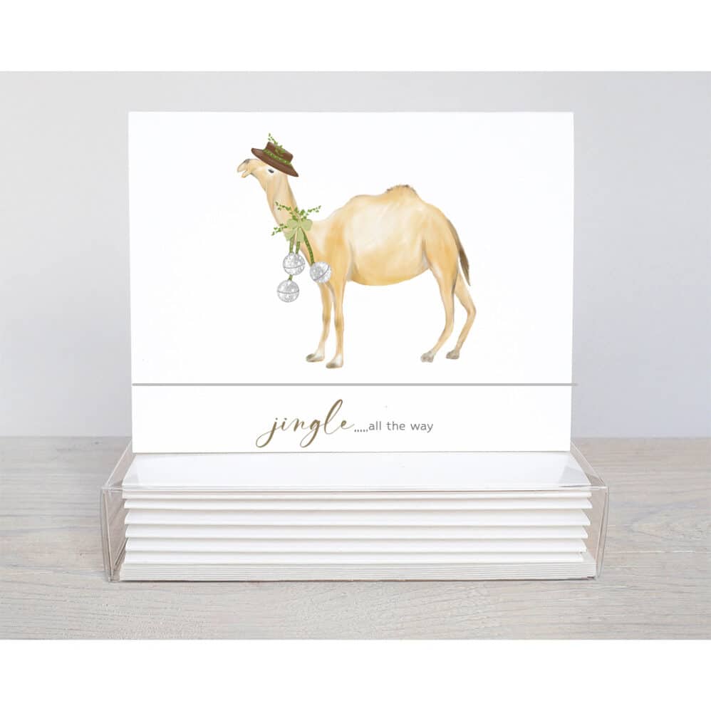 christmas camel note card- jingle...all the way