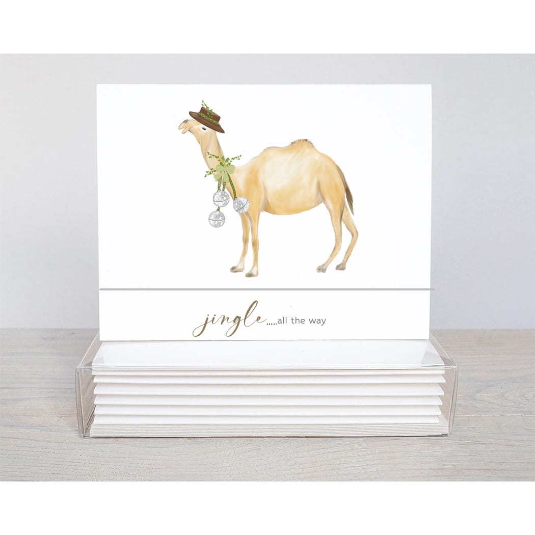 christmas camel note card- jingle...all the way