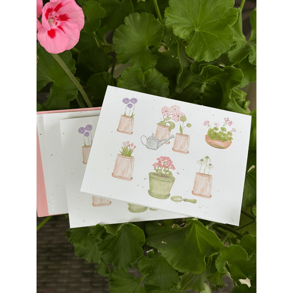 cracked clay pots note cards 2