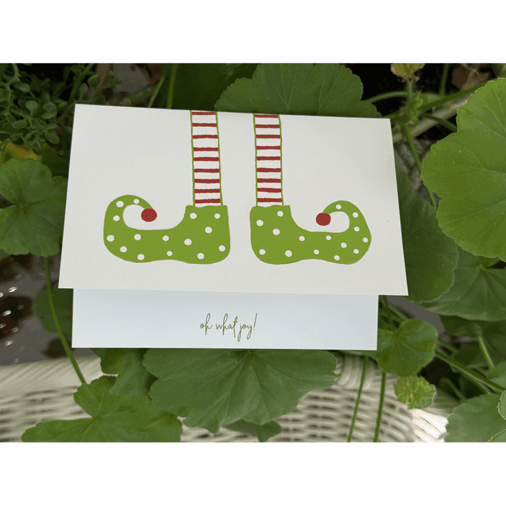 elf legs note card